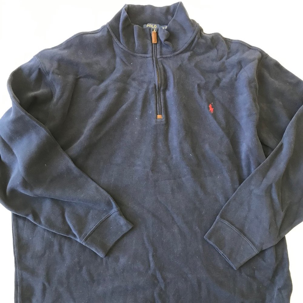 Mens 2XL TALL Polo Ralph Lauren Navy Blue Sweater